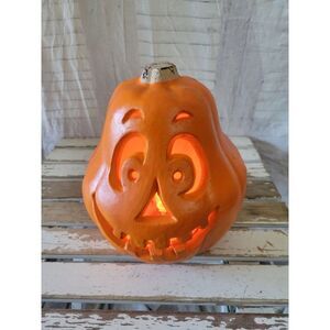 Paper magic smiling pumpkin jack-o'-lantern light up Halloween home decor vintag